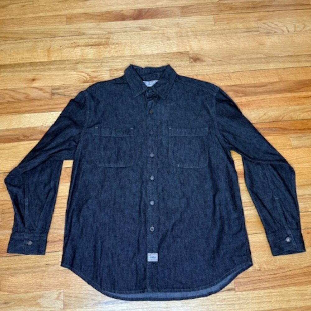 Levi Strauss Signature Men’s Button Utility Cotton Denim Black Shirt Size Large